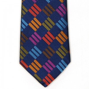 Coloured Squares Tie (7772-391) in Blue (1)