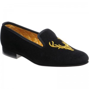 Herring Stag Slipper in Black Velvet