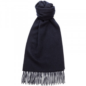 Plain Lambswool Scarf in Navy