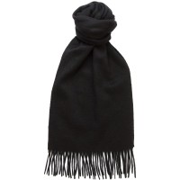 herring plain lambswool scarf in black