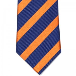 Medium and Thick Stripe Tie (6003 713) in Navy and Orange (1)