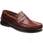 Herring Salcombe rubber-soled deck shoes in Chestnut