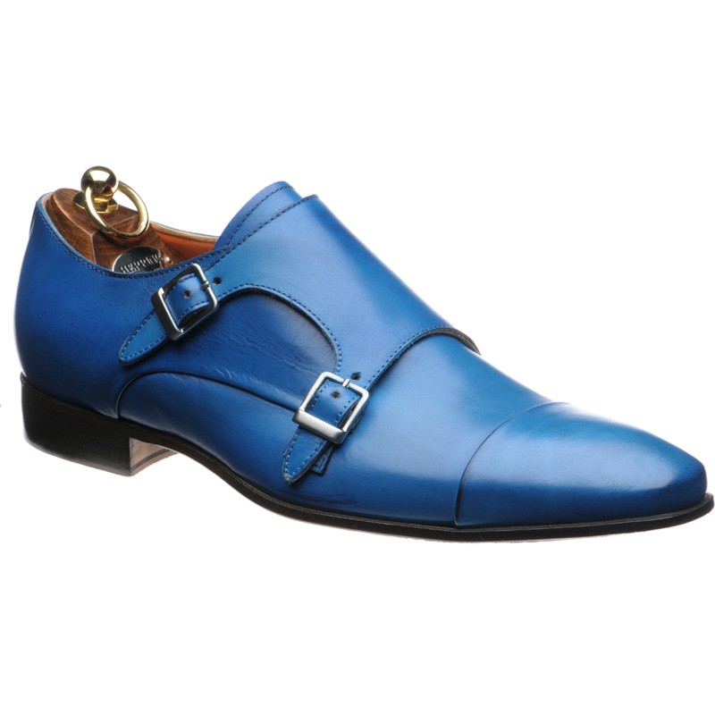 Herring shoes | Herring Sale | Ferrara double monk shoes in Electric Blue  at Herring Shoes