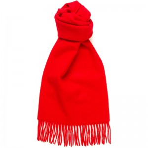 Herring Plain Cashmere Scarf in Scarlet Cashmere
