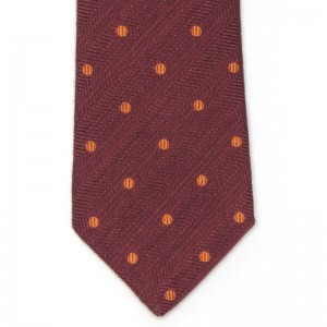 Coarse Woven Small Spots Tie (7796 266) in Burgundy Silk Wool Mix (1)