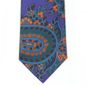 Bold Paisley Tie (7777 332) in Purple Silk (1)