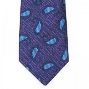 Medium Paisley Woven Tie (7778 27) in Purple Silk (3)