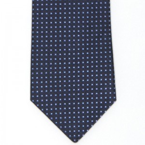 Small Woven Squares Tie (5003 607) in Navy Silk (1)