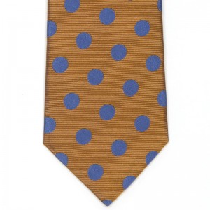 Medium Woven Spots Tie (5003 605) in Brown Silk (5)