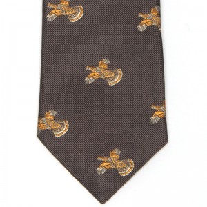 Flying Grouse Tie (7797 188) in Brown Silk (2)