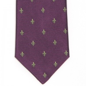 Fleur De Lys Tie (7797 189) in Purple Silk (5)