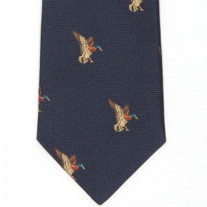 Flying Duck Tie (7797 214) in Navy Silk (2)