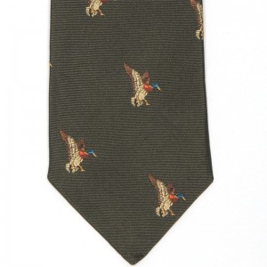 Flying Duck Tie (7797 214) in Green Silk (4)