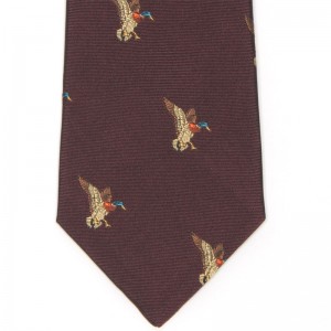 Flying Duck Tie (7797 214) in Burgundy Silk (1)