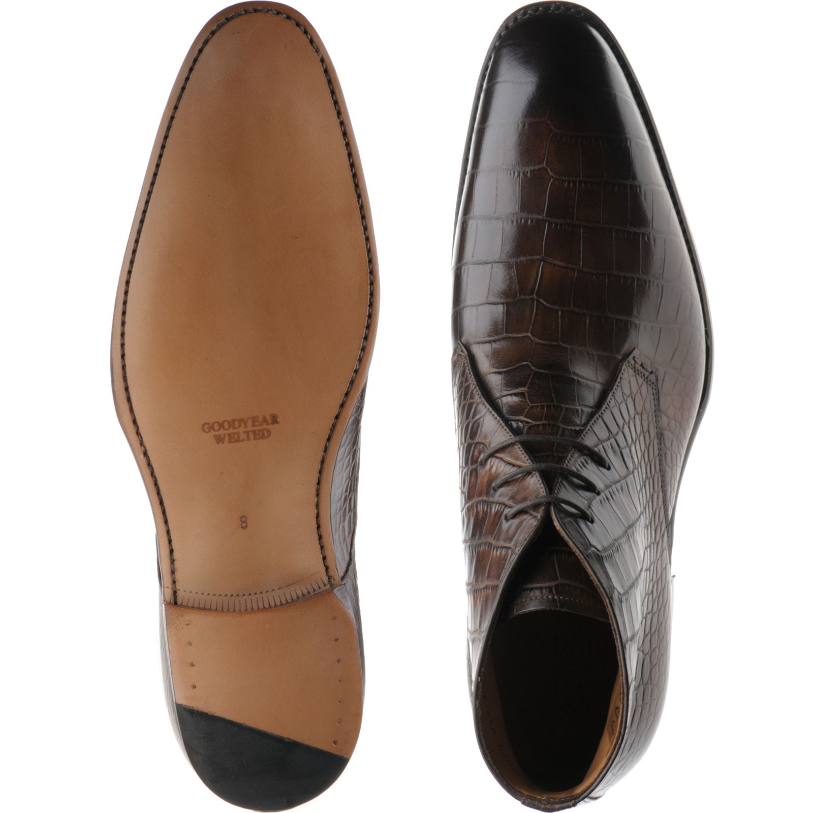 Herring shoes | Herring Classic | Salamanca Chukka boots in Brown Croc ...