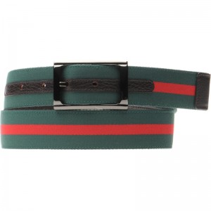 Herring Brindisi Reversible Belt in Green Red Fabric Reversible