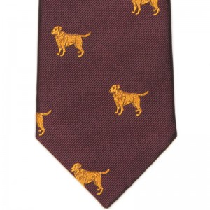 Golden Retriever Tie (7797 255) in Burgundy (1)