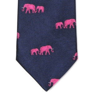 Elephants Tie (7797 121) in Navy (1)
