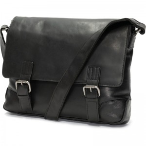 Enfield Messenger Bag in Black Calf