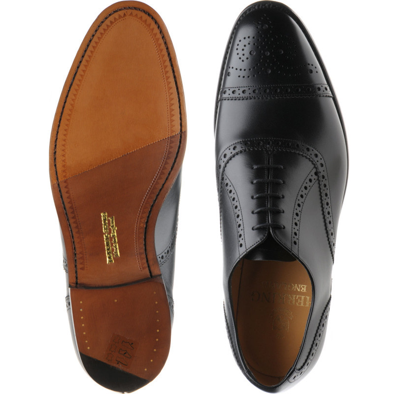 Herring shoes | Herring Classic | Lambeth semi-brogues in Black Calf at ...