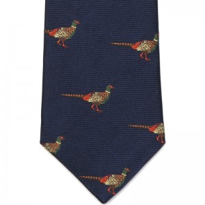 Pheasant Tie (7797 103) in Navy Silk