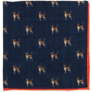 Foxhound Pocket Square (71476) in Navy (1)