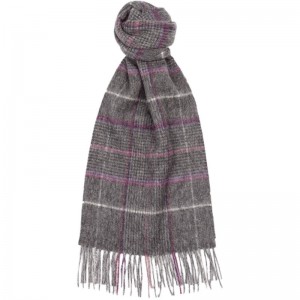 Prince of Wales Check Scarf in Charcoal