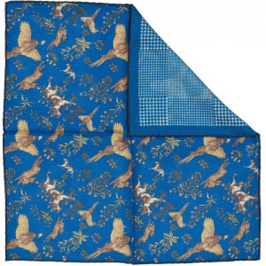 Reversible Sporting II Pocket Square (70333/4) in Blue (33-1)