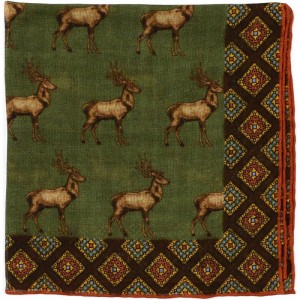 Stag Pocket Square (71488) in Green (2)