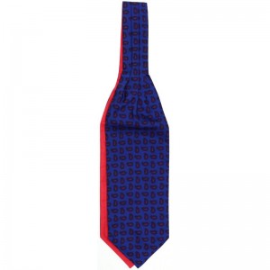 Medium Bean Cravat in Blue and Red Reverse