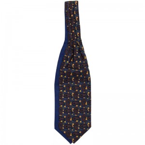 Large Bean Cravat in Navy and Navy Reverse