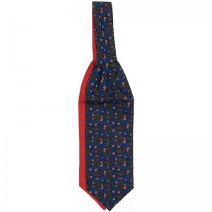Large Bean Cravat in Blue and Red Reverse