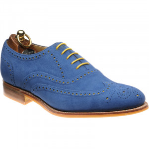 Carnaby (Rubber) in Blue Suede with a Yellow cut Through