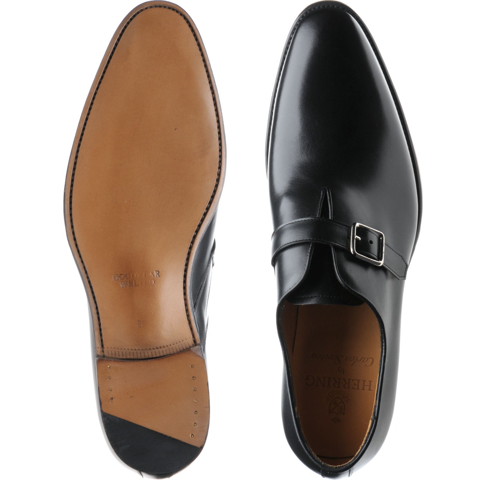 Herring shoes | Herring Classic | Lawrence monk shoes in Black Calf at ...
