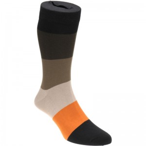 Bunter Sock in Black and Khaki