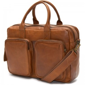 Herring Russell Briefcase in Chestnut Calf
