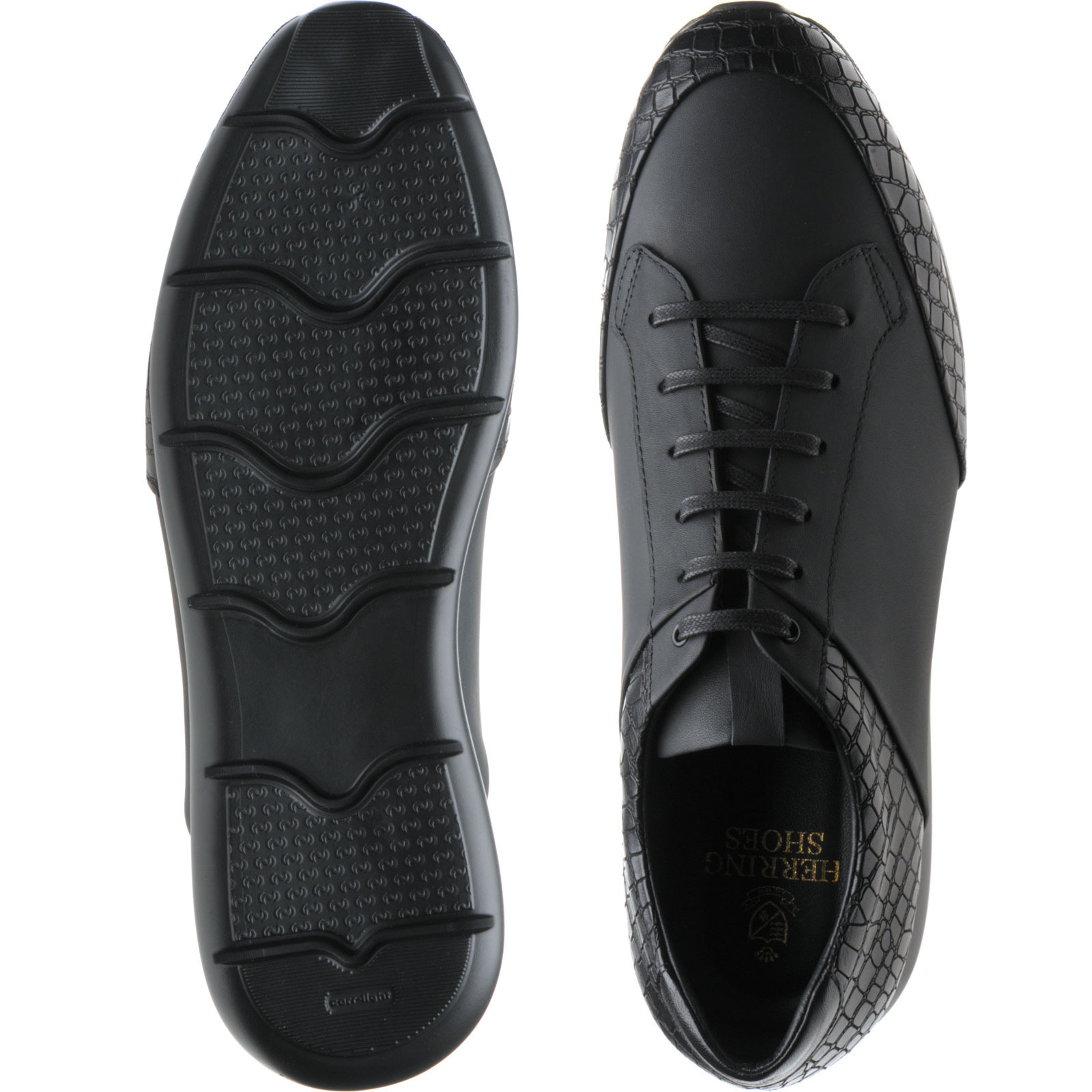 Herring shoes | Herring Executive | Cranston in Black Calf and Croc at ...
