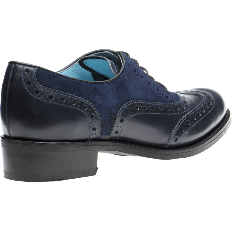 Herring shoes Herring Sale Claire ladies two tone brogues in Navy Calf and Suede at Herring Shoes