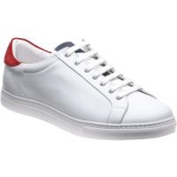 herring sebastian in white calf red and navy suede