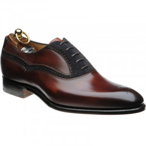 Longdon in Rosewood Calf and Navy Suede