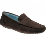 Herring Murlo II rubber-soled driving moccasins in Chocolate Suede