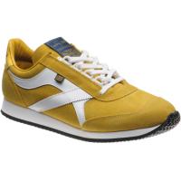 herring voyager trainer in mustard suede and white calf