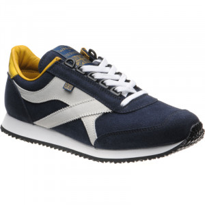 Voyager Trainer in Navy Suede and Stone Suede