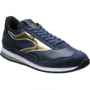 Ensign Trainer in Blue Suede and Navy Calf
