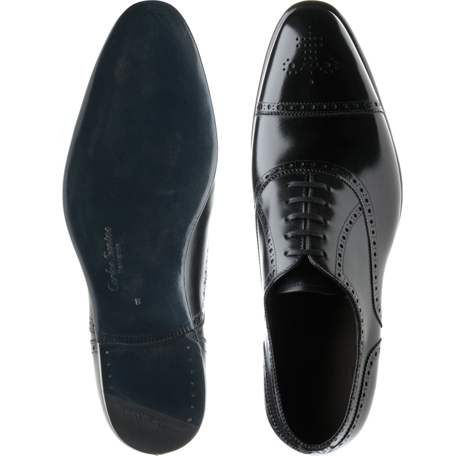 Herring shoes | Herring Handgrade | Sloane semi-brogues in Black Calf ...