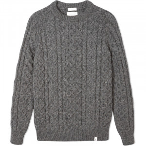 Herring Hudson Aran Jumper by Peregrine in Charcoal
