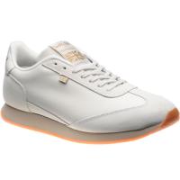 herring fierce trainer in white calf and stone suede