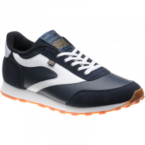 Horwich Trainer in Navy Calf Suede and White Calf