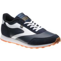 herring horwich trainer in navy calf suede and white calf