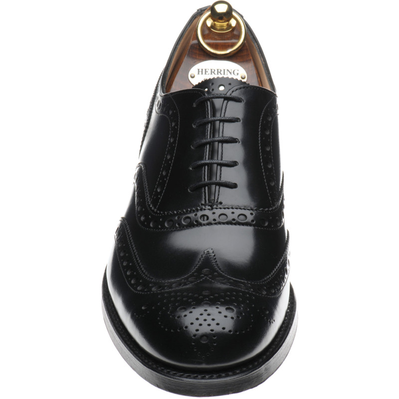 Herring shoes | Herring Premier | Birchwood brogues in Black Polished ...